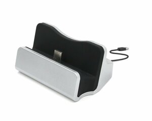 【送料無料】Type-C 充電 卓上ホルダー 充電スタンド クレードル 充電器 データ同期 USB Type-C シルバー