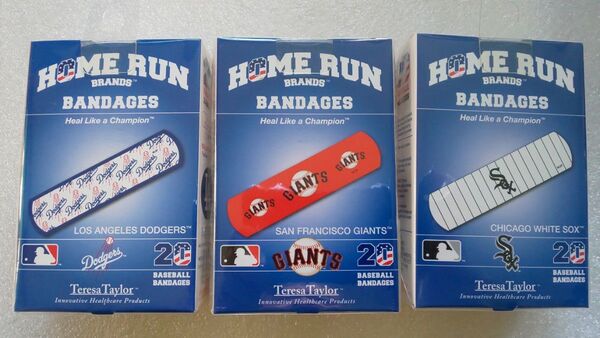 新品 MLB メジャーリーグ 絆創膏 3種セット ドジャース ジャイアンツ ホワイトソックス バンドエイド 大谷翔平 大リーグ