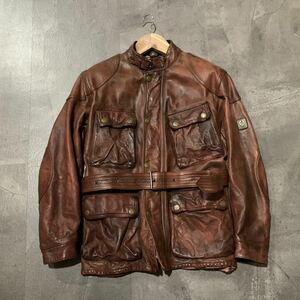 ☆ 至高の一品 [イタリア製] 高級紳士服 'BELSTAFF/ベルスタッフ' TRIALMASTER PANTHER JACKET レザージャケット/革ジャン SIZE:M アウター