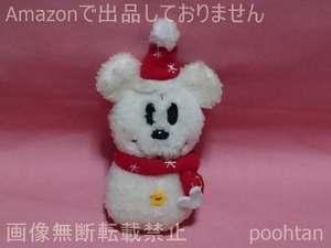 @ディズニーリゾート 公式 クリスマス ぬいぐるみバッジ ミッキーマウス 雪だるま