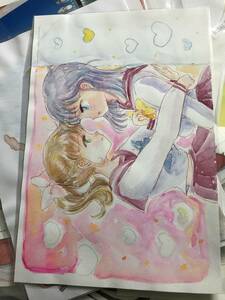 Art hand Auction Sailor suit beautiful girl Yuri/handwritten illustration, comics, anime goods, hand drawn illustration