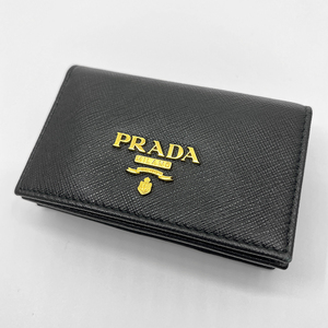 【1円】 プラダ ロゴ カードケース 名刺入れ レザー ブラック 1MC122 PRADA