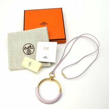 質屋 エルメス ループ グラン ペンダント ゴールド色金具 モーブシルベストル ピンク HERMES ネックレス 22k31-1 みいち質店_画像5