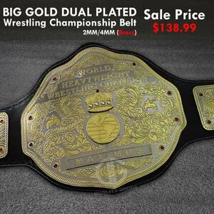 海外　限定品　送料込み プロレス　BIG GOLD WORLD HEAVYWEIGHT CHAMPIONSHIP チャンピオン 優勝　ベルト　高品質　レプリカ ５