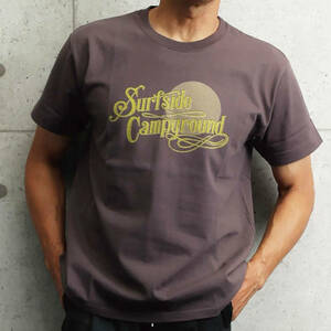 【 Branchworks 】 ブランチワークス 日本製 Made in japan コットン100% かすれプリント Tシャツ Cotton100% TEE SURFSIDE ブラウン L