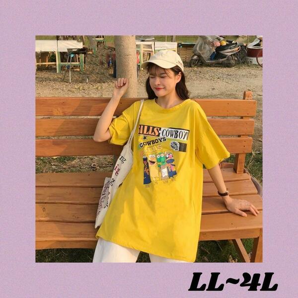 大きいサイズ春夏 韓国 レディース TシャツワンピースLL-4L YL