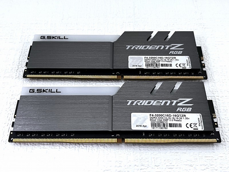 限定タイムセール G.SKILL F4-3200C16D-16GIS DDR4 PC4-25600 8GB 2枚