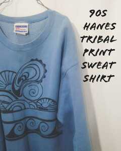 Vintage Hanes ultimate cotton tribal print sweatshirt 90s ヘインズ トライバル柄 アルティメイト コットン スウェット ビンテージ