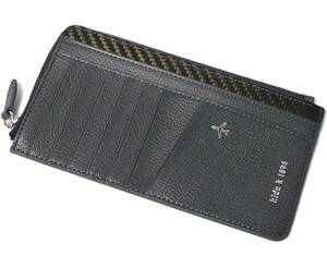 未使用 hide k 1896 カーボンファイバー × レザー Suit Wallet スマート スーツウォレット 長財布 