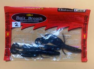 ワーム ベイトブレス Bait Breath バイズクロー BYS CRAW 4.5インチ ブラック/ブルー★2本入り