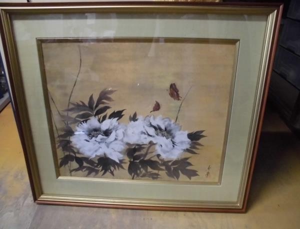 Image 7646 Arbre - Peinture japonaise Fleurs Env. 88 x 76 cm, Peinture, Peinture japonaise, Fleurs et oiseaux, Faune