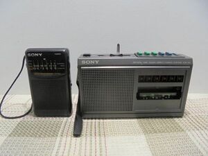 SONY　ICF-S14（AM／FM） + ICR-N2（短波ラジオ） ／２点セット／欠損あり ジャンク品
