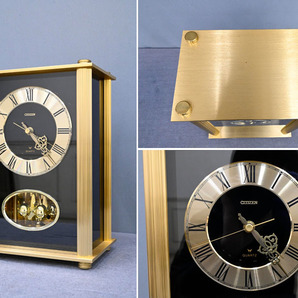 EZ30 未使用 保管品 当時の高級時計 レトロ シチズン 置き時計 置時計 ゴールド 金 リズム時計 ロココ調の画像2