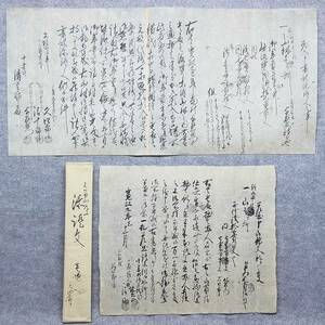 古文書 安政四年 差入申書訳添證文之事・寛政九年 差出申山證文預り之事 中妻村 未解読 詳細不明 新潟県