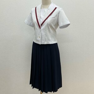 U155 (中古) 兵庫県 太子町立 太子東中学校 セーラー服 上下セット /指定品/L/W77/セーラー/スカート/ユニワールド/夏冬/制服/女子学生/