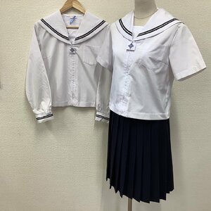 (Y)I943 (中古) 福島県 本宮第二中学校 (旧制服) セーラー服 3点セット /170A/LL/W68/セーラー/スカート/夏服/合服/制服/学生服/女子学生