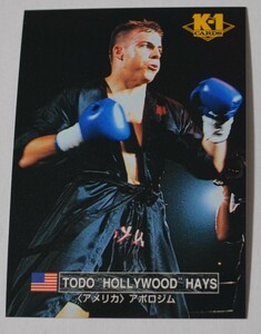 送料84円　K-1●TODO&#34;HOLLYWOOD&#34;HAYS トド”ハリウッド”ヘイズ●格闘技　トレーディングカード　6,5㎝×9㎝　美品