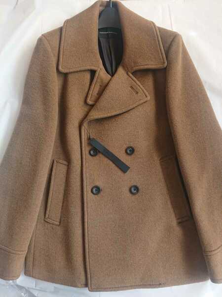 ラウンジリザード DOUBLE CLOTH MELTON MELANGE CHARME PEA COAT 5680 キャメル サイズ3 ダブルクロスメルトンメランジ ピーコート