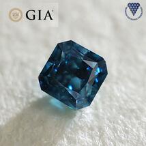 0.04 ct FANCY DEEP GREEN BLUE GIA 天然 グリーン ブルー ダイヤモンド カットコーナード スクエア シェイプ DIAMOND EXCHANGE FEDERATION_画像1