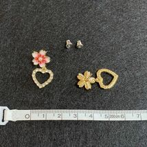 ピアス 桜 ハート S925ポスト ヴィンテージ メンズ レディース 韓国 アクセサリー ノーブランド #C727-2_画像2