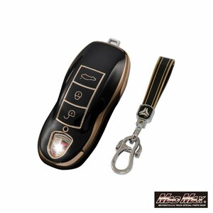  car supplies Porsche car exclusive use Gold line TYPE-A TPU smart key case black /718 Boxster Europe car [ mail service postage 200 jpy ]