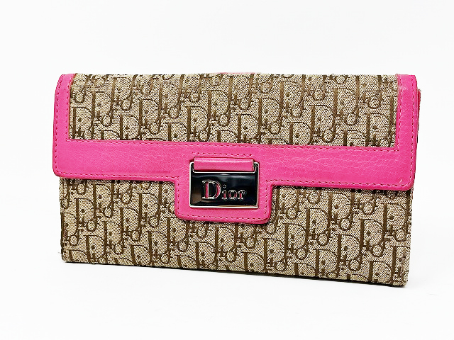 美品】Dior ディオール トロッター 三つ折り 財布 キャンパスレザー-