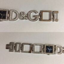 DOLCH&GABBANA ドルチェ＆ガッバーナ Ｄ＆G ラインストーン スクエア D&Gロゴベルト ブラック レディース ウォッチ 腕時計_画像5