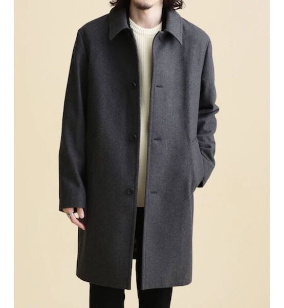 【nano universe/ナノユニバース】LB.04/フレキシブルメルトンステンカラーコート メンズ XLサイズ チャコール