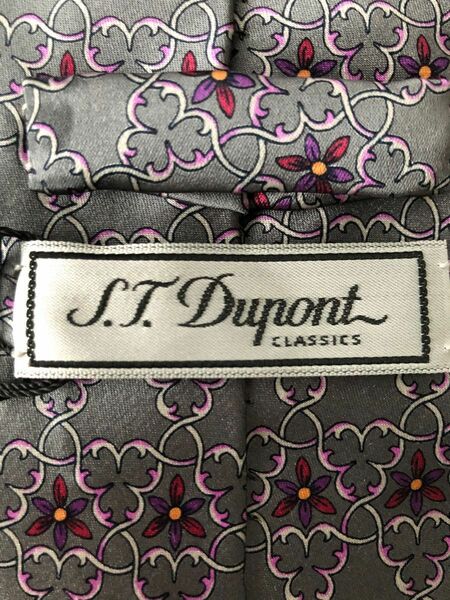 【S.T.Dupont】新品・未使用ネクタイ　花柄