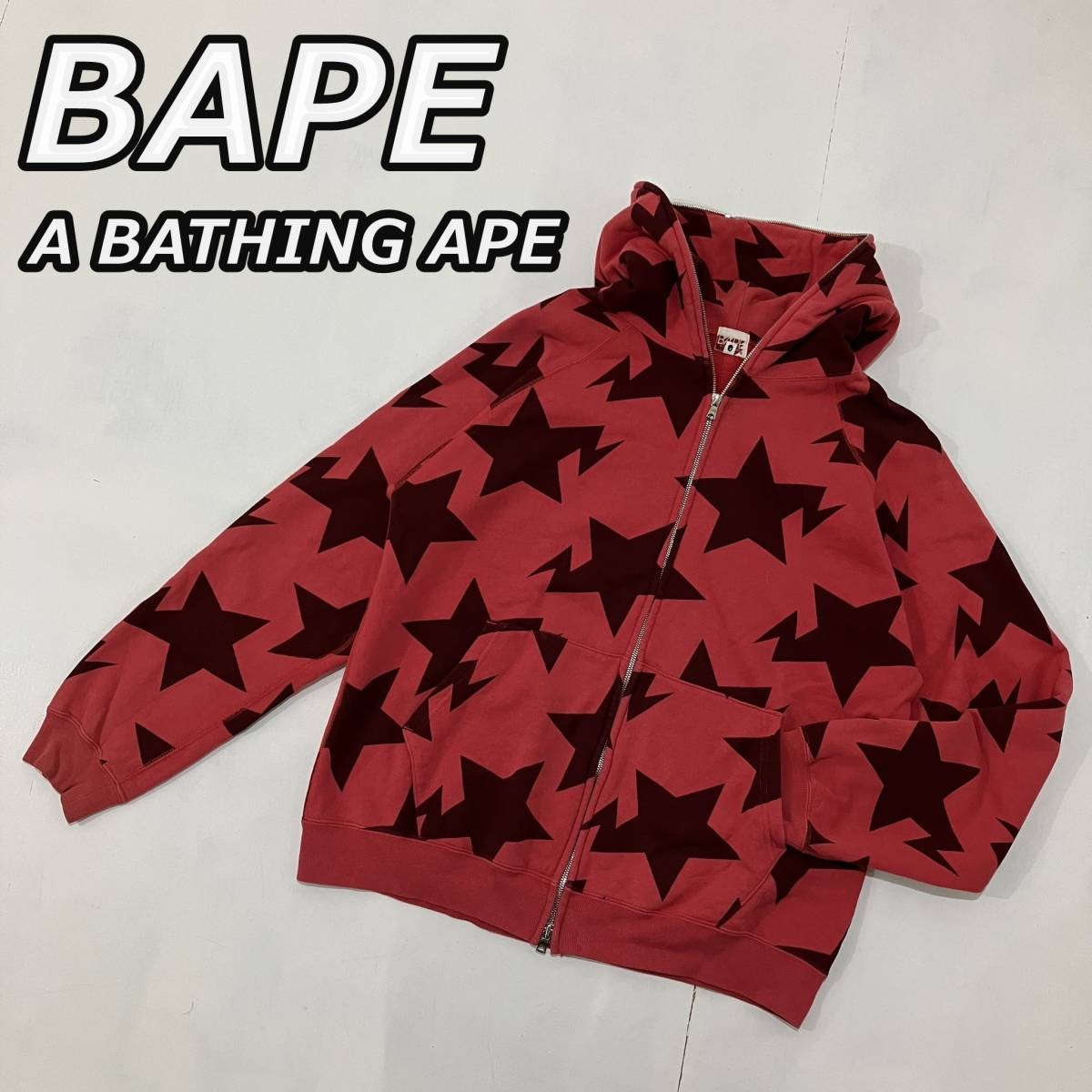 ソルボワ A BATHING APE エイプ メンズ 長袖 シャツ 総柄 星 スター XL