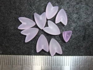 レアで可愛い花びら型！片穴アメジスト紫水晶フロスト加工シェイプセットamethystアメジスト☆　7　 色々たくさん同梱可能!