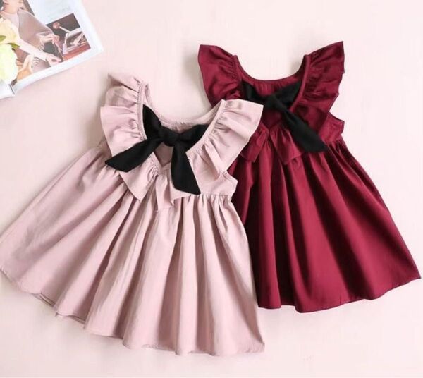 セール 子ども服 子供服 ワンピース ピンクorレッド 100cm 110cm