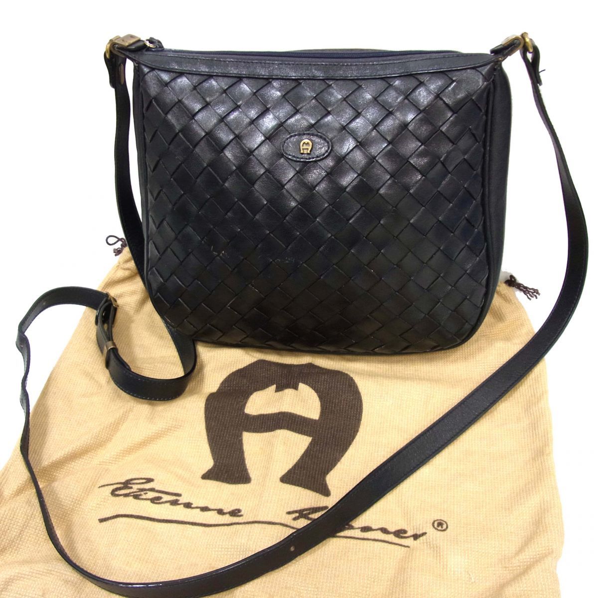 日本公式品 AIGNER itastes.it ポーチ付きハンドバッグ モスグリーン