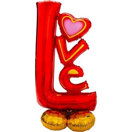 大型 自立式 エア バルーン LOVE ハート 赤 ピンク レッド 結婚 ウエディング 2次会 バレンタイン