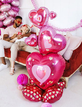 大型　自立式　エア　バルーン　ハート　赤　ピンク　レッド　結婚　ウエディング　２次会　バレンタイン_画像2