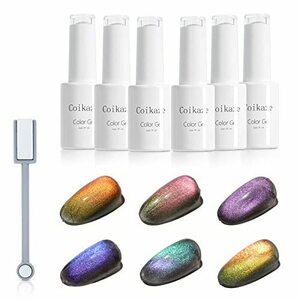  gel nails magnet gel Coikaze cat's-eye gel 6 color set Galaxy ka Large .ru cat eyes kyatsu I UV*LED correspondence 