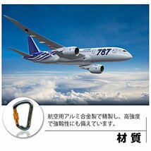 カラビナ 登山用 オートロック (自動式) 安全環付き カラビナ 30KN D環 CE認証 操作簡単 アルミニウム合金製 超軽量 アウトドア装備_画像3