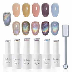  magnet gel Coikaze cat's-eye gel 6 color set Galaxy ka Large .ru cat eyes kyatsu I UV*LED correspondence ( Rainbow )