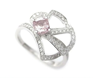 [ green shop pawnshop ] Louis Vuitton pink tourmaline * diamond ring K18WG[ used ]