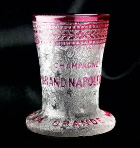 稀少 OLD BACCARAT オールドバカラ 細密エッチングのグラス ゴブレ ホルダー ケース 被せクリスタル champagne GRAND NAPOLEON 特注品