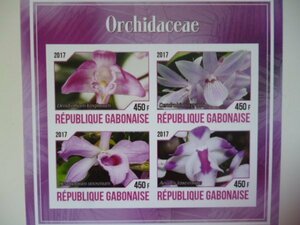  special price!( image 3 sheets )gabon/mo-litania stamp [ orchid ]3 seat set 