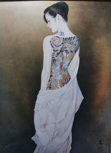 Art hand Auction Ozuma Kaname 5, Prints/framed paintings, Super/rare, Impressive large size!, 57×43cm, Gold frame mat special framing, beautiful woman, tattoo, Good condition, free shipping, artwork, painting, portrait