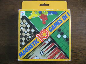 【即決・中古品】旅行中に便利な・磁石付き・10ゲームが出来る・ONE BOX 、MAGNETIC 10 GAMES IN 1 (チェス、チェッカー、ソリテリア他）