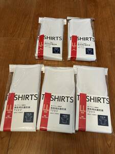 ゆ1840/LLサイズ　男性用抗菌防臭 Tシャツ　肌に優しい　綿素材　5枚　新品