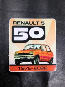  Renault 5 birth 50 anniversary commemoration sticker 1972 year -2022 year RENAULT5 50ans grill badge Classic car retro car la relay s(a