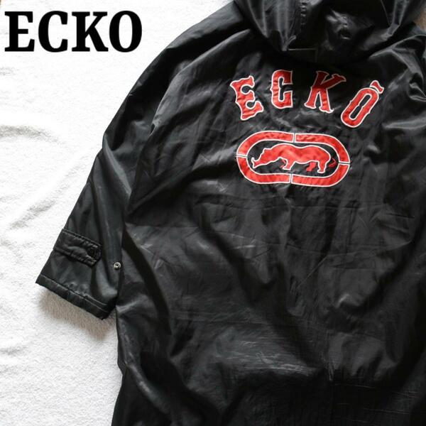 ECKO エコー ベンチコート ロングコート XL 裏ボア ヒップホップ 黒