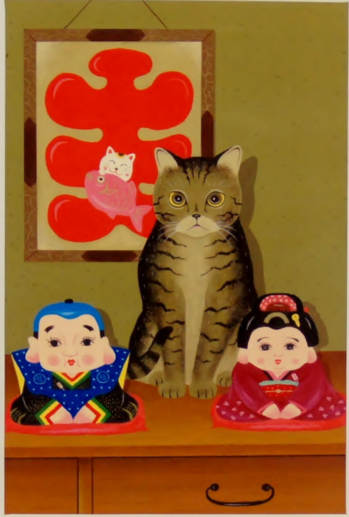 可愛い猫の画家 滝かつとし 猫の額付ミニアート｢いらっしゃいませ｣キジトラ猫 生産終了品, 在庫限りです｡, 美術品, 絵画, その他