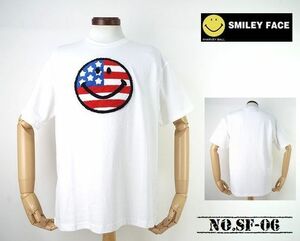 【送料無料! 37%FF】SMILEY FACE スマイリーフェイス ワイドシュルエット サガラ刺繍Tシャツ SF-06 OFF WHITE_Mサイズ