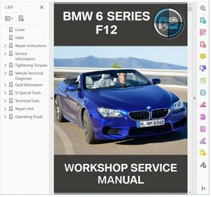 BMW 6 series F12 Work shop manual service book 640i ( wiring diagram is separate )