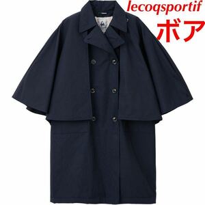 [L] free shipping / new goods regular price 36300 jpy /e coq sportif( Le Coq ) lady's /to wrench boa cape coat / casual / Le Coq coat navy 